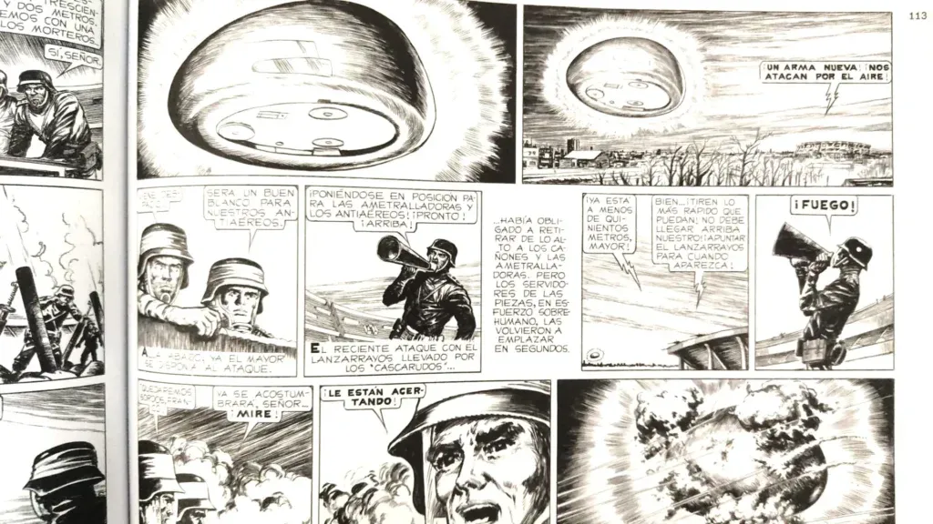 Página del eternauta con la nave que produce efectos psicológicos