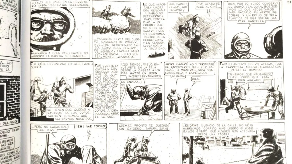 Página del eternauta con la nieve mortal